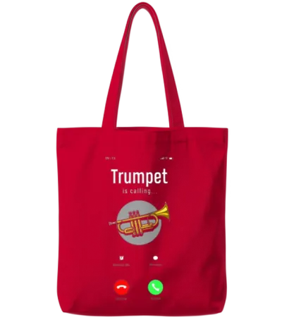 Trumpet Is Calling Funny Trumpet Player Gift Tote Bags - Red