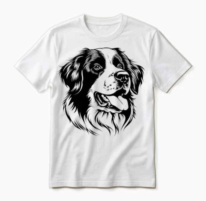 Mens Womens Kids Minimalist Logo Saint Bernard Dog Lover T-Shirt Haut De Gamme Unisex T-Shirt in White