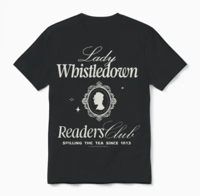 Bridgerton Lady Whistledown Readers Club Officially Licensed Unisex T-Shirt - Black