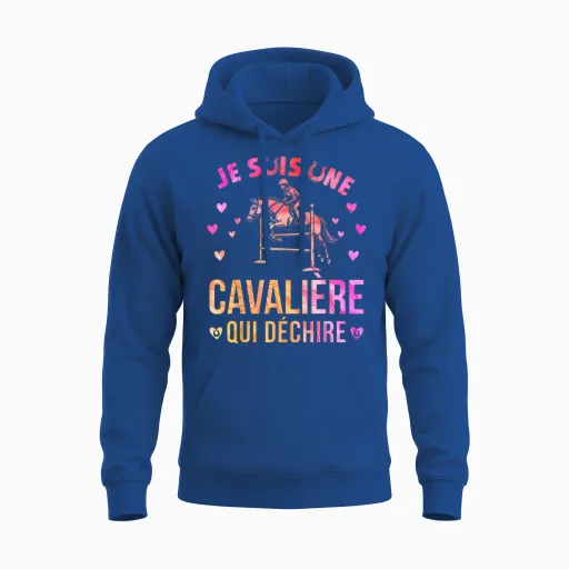 Girl Riding Horse Je Suis Une Rider Qui Déchire T-Shirt, Black, S Unisex Hoodie - Royal