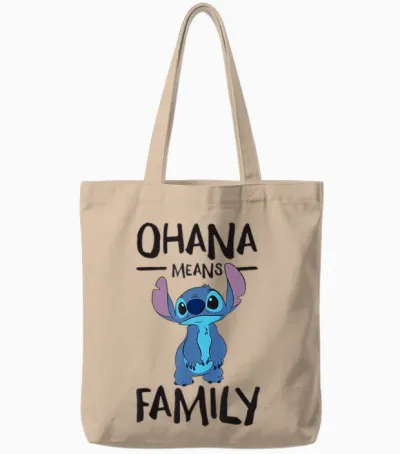 Lilo & Stitch - Ohana Means Family Tote Bags - Natural