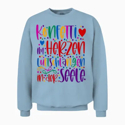 Confetti in the Heart Carnival Party Outfit Carnival Fancy Dress Unisex Sweatshirt - Light Blue