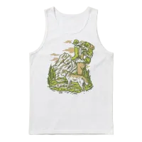 Hiking with Dog — Lovers Unisex Tank Top - White – 1