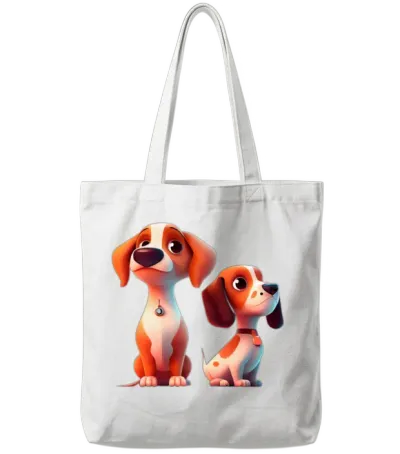 Cute Dog Tote Bags - White