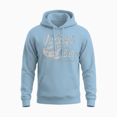 Vintage 1974 Unisex Hoodie - Light Blue