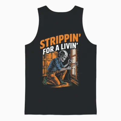 Trippin' for a Livin' Funny Skeleton Electrician Lover Unisex Tank Top - Black