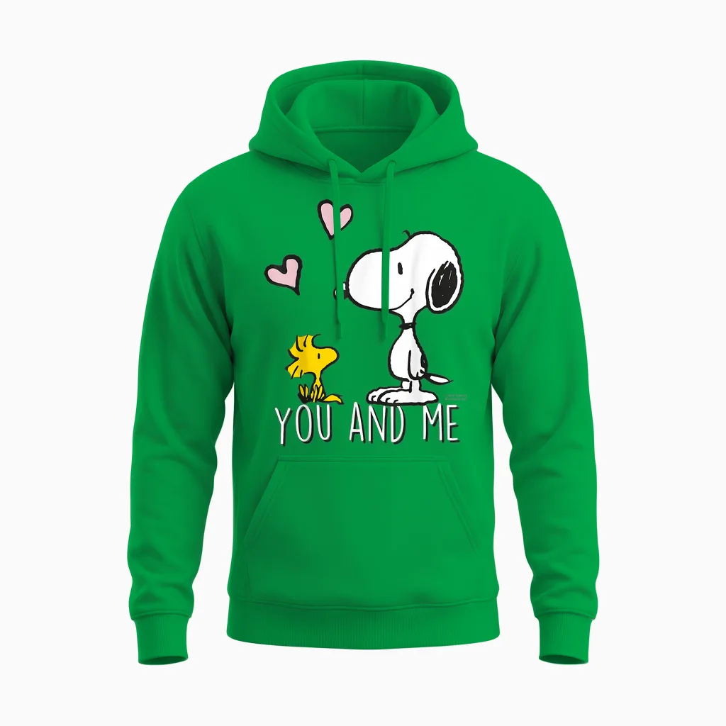 Peanuts - Snoopy Woodstock You and I Unisex Hoodie in Irish Green