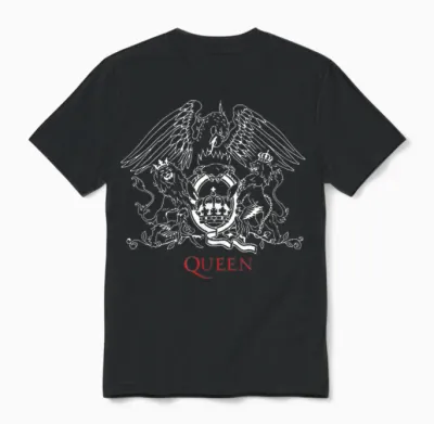 Official Queen Crest T-Shirt, Blue Unisex T-Shirt - Black