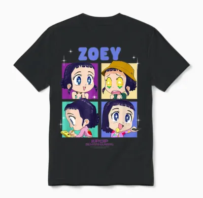 Kpop Demon Hunters Zoey Chibi Officially Licensed Unisex T-Shirt - Black