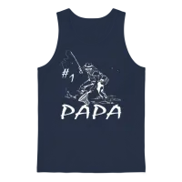 Funny Fishing Unisex Tank Top - Navy – 1