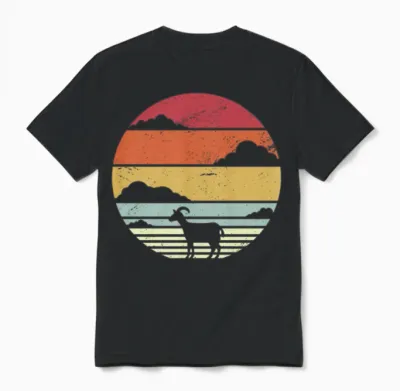 Goat Retro Unisex T-Shirt - Black
