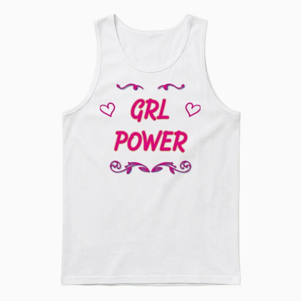 Girls Power Funny Slogan for Girls Women Power Unisex Tank Top in White