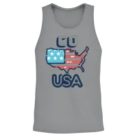 Co, Usa, Colorado — Patriotic & 4th of July Unisex Tank Top - Sport Grey – 2