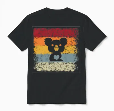 Koala Retro Unisex T-Shirt - Black