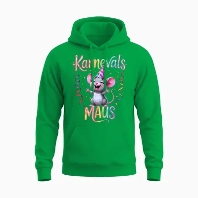 Carnival Mouse Cute Fancy Dress Motif for Women and Children Unisex Hoodie - Irish Green