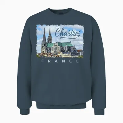 Cathedral Chartres France Unisex Sweatshirt - Dark Heather