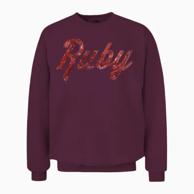 Ruby Stylized Text Unisex Sweatshirt - Maroon
