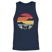 Retro Cat — Lovers Unisex Tank Top - Navy – 2