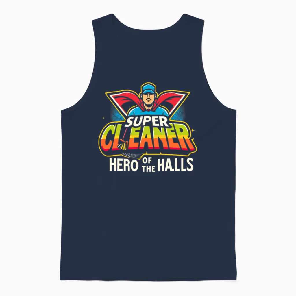 School Custodian School Staff Janitor Unisex Tank Top in Navy