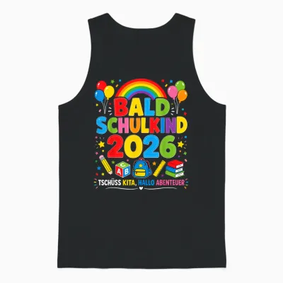 Bald Schulkind 2026 Kita Abgänger Kinder Unisex Tank Top - Black