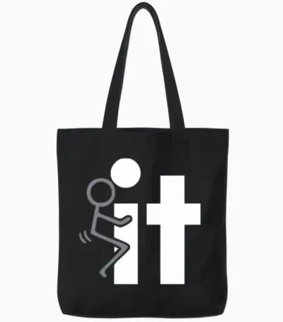 It Funny Adult Tshirt Funny Tote Bags - Black