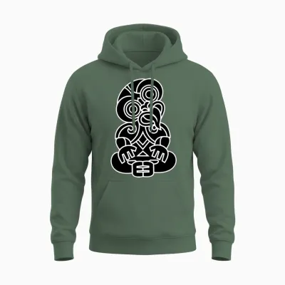 Hei Tiki New Zealand Maori Unisex Hoodie - Military Green
