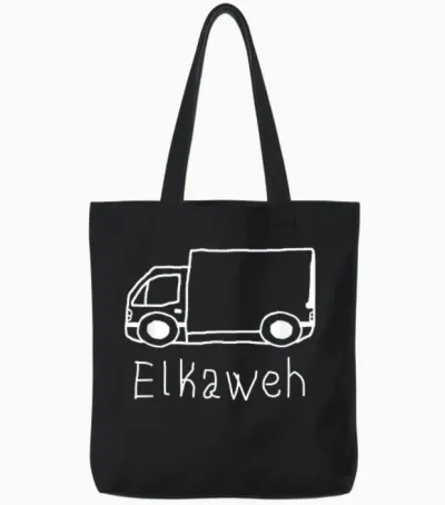 Elkaweh / Lkw / Kinder / Schule / Bildwitz Tote Bags - Black