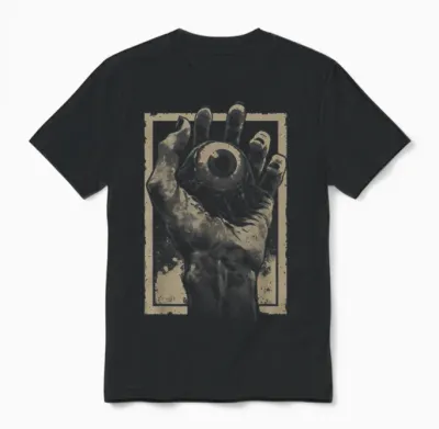 Scary Horror Hand Eye Weirdcore Gothic Occult Trippy T-Shirt, Black, S Unisex T-Shirt - Black
