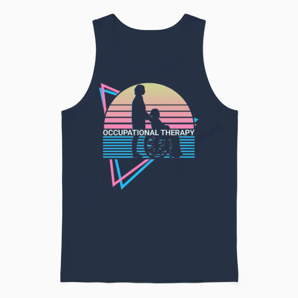 Occupational Therapy Retro Unisex Tank Top in Navy