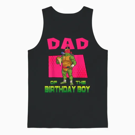 Mademark X Teenage Mutant Ninja Turtles - Raphael Daddy of the Birthday Boy Pizza Theme Party Unisex Tank Top in Black