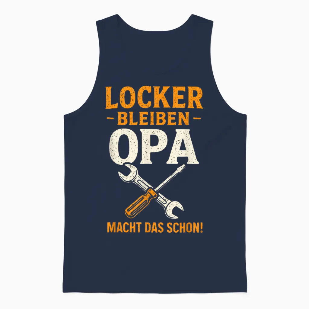 Locker Bleiben - Opa Macht Das Schon! Unisex Tank Top in Navy