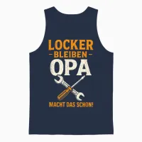 Locker Bleiben - Opa Macht Das Schon! Unisex Tank Top in Navy - 1