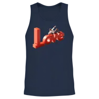 3d Love Typography with Creative Design Unisex Tank Top - Navy – 2