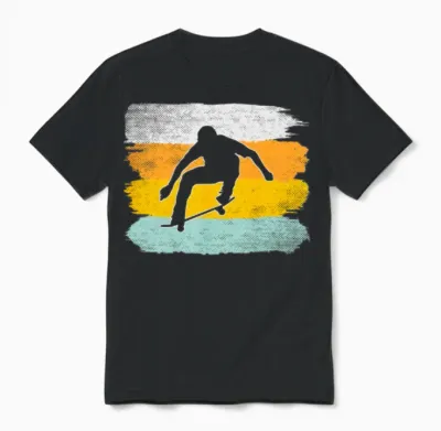 Skating Retro Unisex T-Shirt - Black
