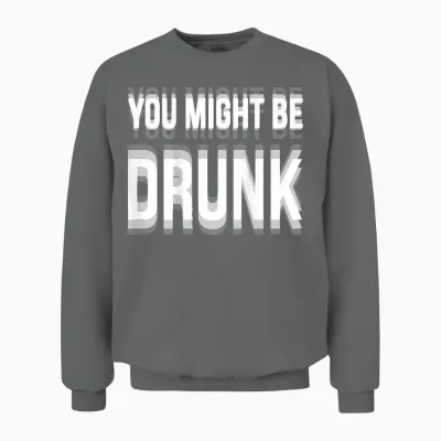 You Might Be Drunk Graphic Tees Funny Quotes Drinking Meme Unisex Sweatshirt - Graphite Heather