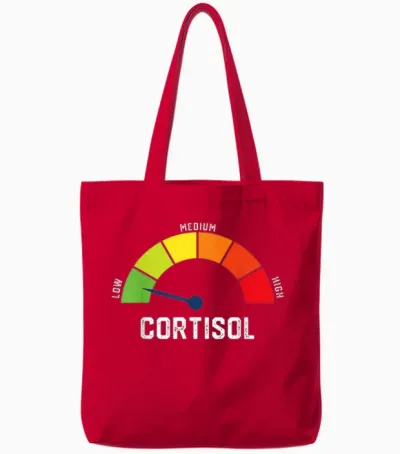 Low Cortisol Levels Meme Tote Bags - Red