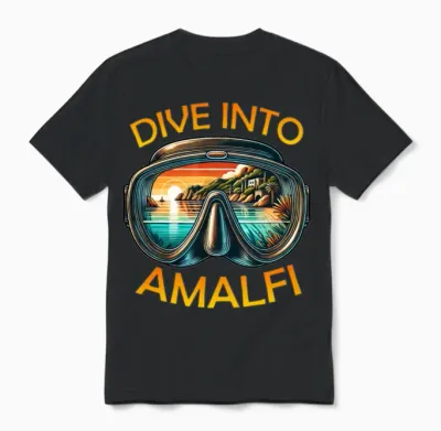 Amalfi Coast Snorkeling Diving Vacation Unisex T-Shirt - Black