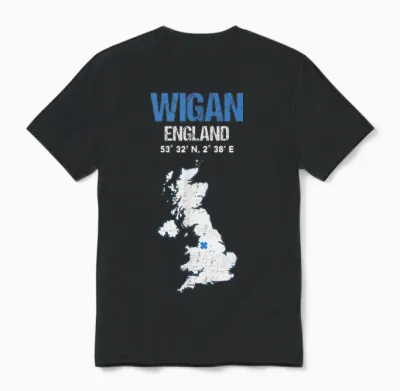 Ville De Wigan, Angleterre Unisex T-Shirt - Black