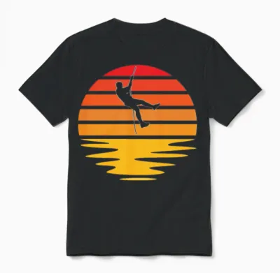 Climbing Retro Unisex T-Shirt - Black