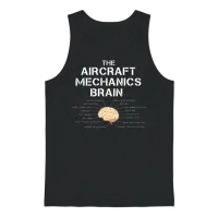 Aircraft Mechanics Brain Funny Airplane Helicopter Unisex Tank Top - Black – 1