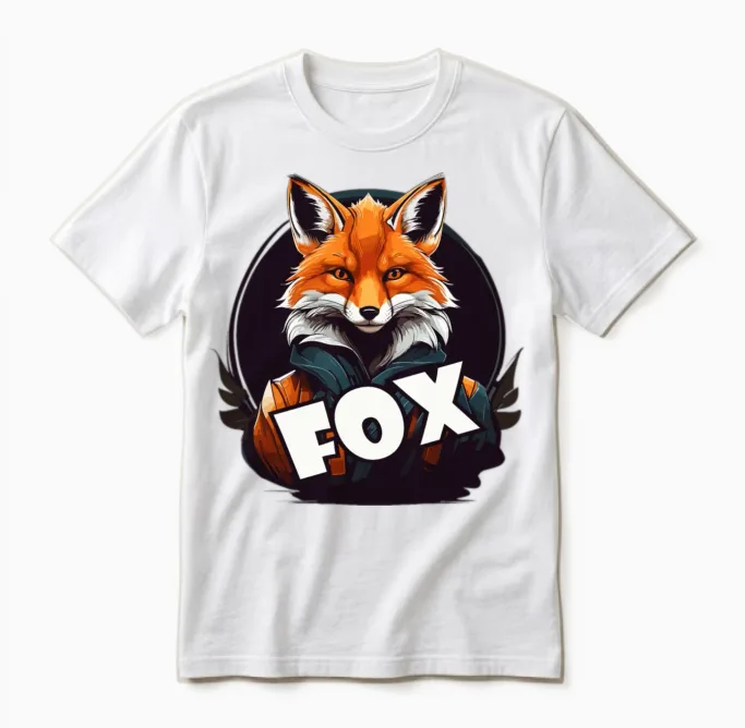 Fox Mascot T-Shirt Design - Wildlife Unisex T-Shirt in White