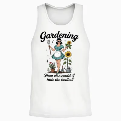 Retro Gardener Pinup Unisex Tank Top - White