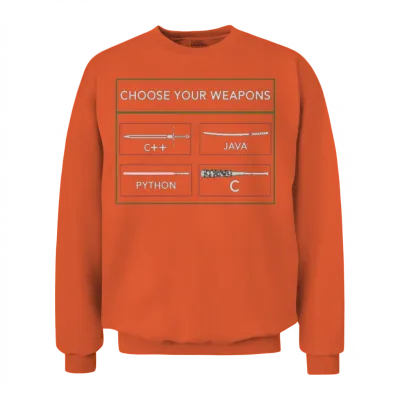 Funny Computer Programmer Programming Languages Unisex Sweatshirt - Orange
