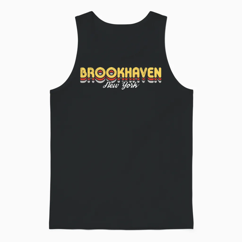 Retro Brookhaven New York Unisex Tank Top - Black