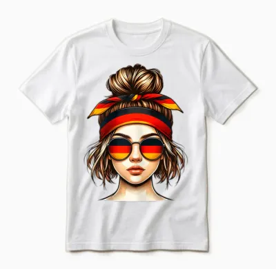 German Girl Deutsches Mädchen Deutschland Flagge Unisex T-Shirt - White