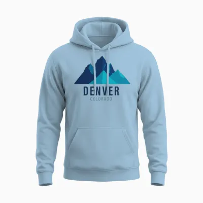 Exclusive Design for Denver Colorado Lovers Unisex Hoodie - Light Blue