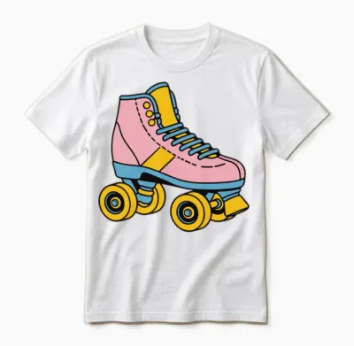 Retro Roller Skate Unisex T-Shirt - White
