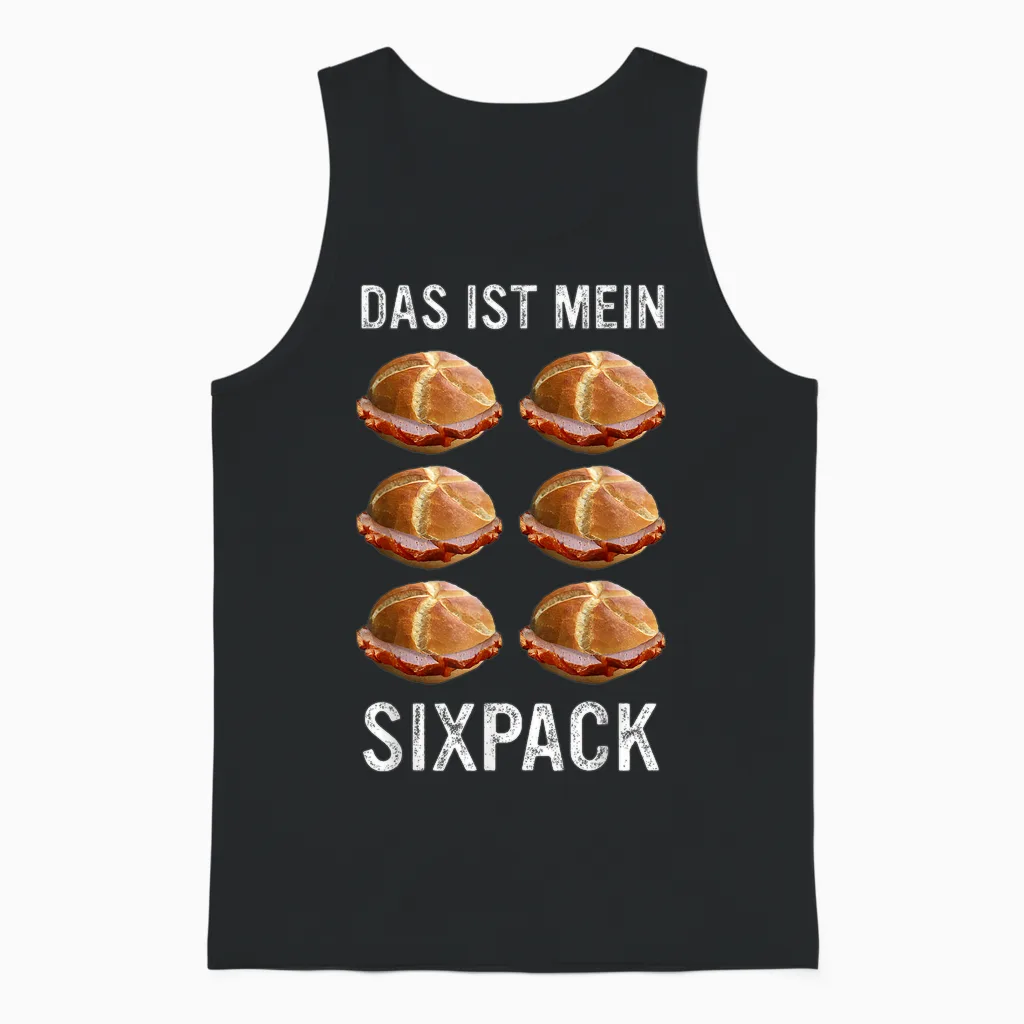 Liver Cheese Bavaria Leberkas Das Ist Mein Sixpack T-Shirt, Black Unisex Tank Top in Black