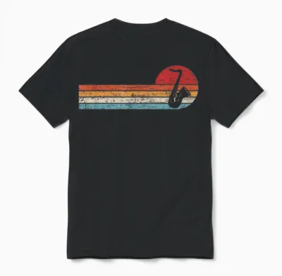 Saxophonist Jazz Musik Musiker Retro Saxophon Unisex T-Shirt - Black