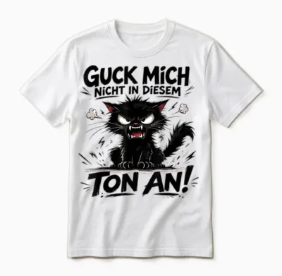 Guck Mich Nicht in Diesem Ton an Lustiger Katze Spruch Unisex T-Shirt - White